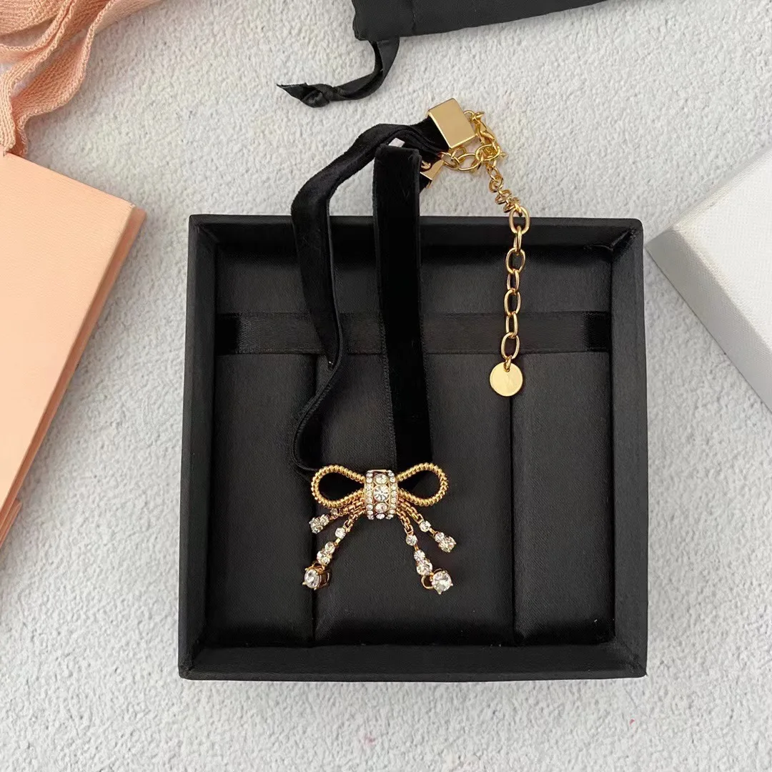 

Bow knot flannel necklace court style sweet and cute daily all-match