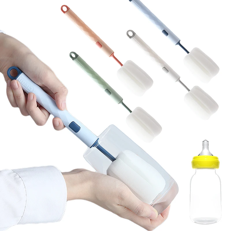 Baby Milk Bottle Cleaning Brush Removable Sponge Baby Bottle Brushes