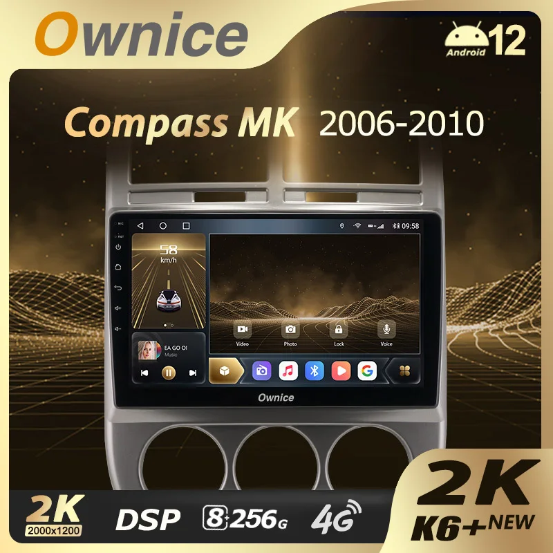 

Ownice K6 + 2K 13.3 for Jeep Compass 1 MK 2006 - 2010 Car Radio Multimedia Video Player Navi Stereo GPS Android 12 No 2din 2 Din