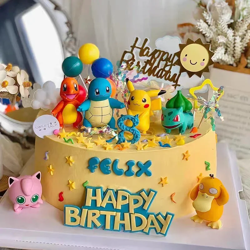 애니메이션 피규어 케이크 장식 인형 액세서리 코스프레, 카와이 어린이 생일 파티 베이킹 장식 모델 장난감 선물