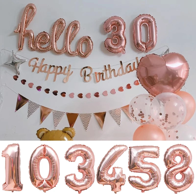 

16 дюймов, день рождения, искусственная Роза, здравствуйте, 18th, 30th, раннее украшение, украшение на день рождения, Globos, детские товары для вечеринок