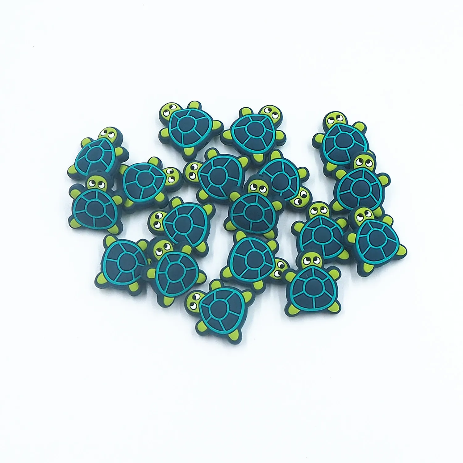 

Chenkai 50PCS Turtle Focal Beads Silicone Charms For Pen Making Character Beads For Beadable Pen DIY Baby Pacifier Dummy Chains