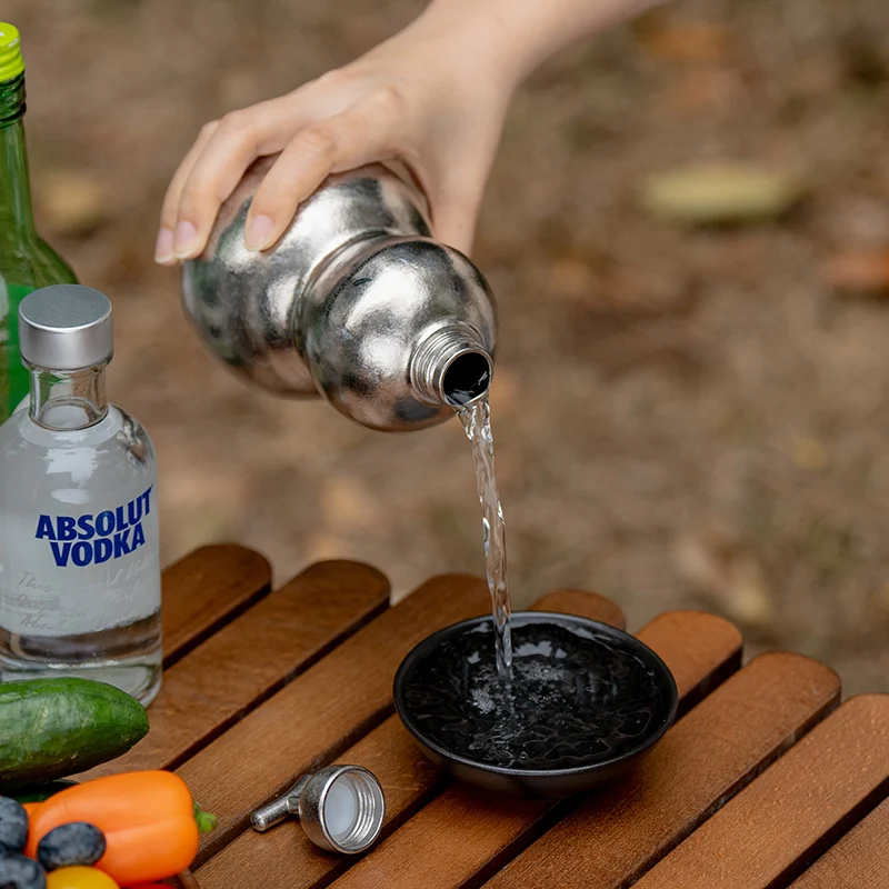 Boundless Voyage 500 ml kristallisierte Titan-Kürbisflasche, Whisky-Alkohol-Trinkgeschirr für Outdoor-Camping, Wandern, Ti3270D – Detail 7