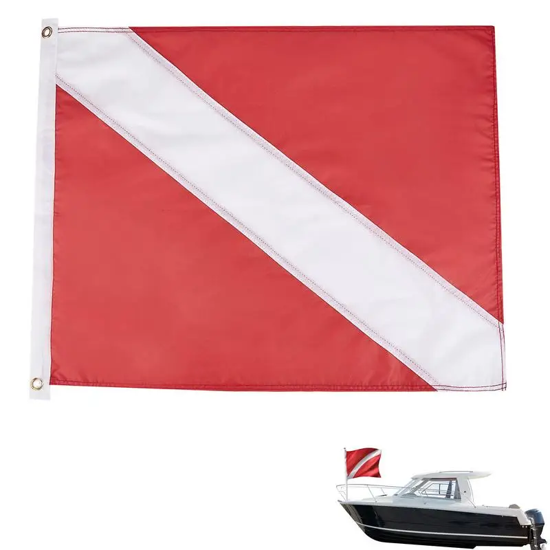 DiveFlagForBoatOutdoorDivingRedColorBoatFlagDivingFlagsFor