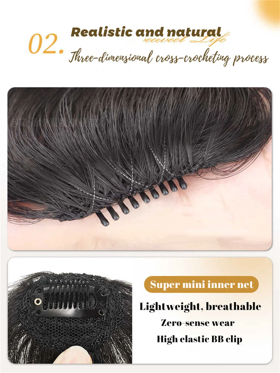 Synthetic Golden Hair Piece Extension for Women