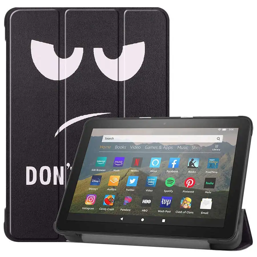 2022 Per Kindle Fire Hd 8 Plus 12Th Case Caster Flip Stand Tablet Cover Per Kindle Kindle Fire Hd8 Plus 2020 10Th Case