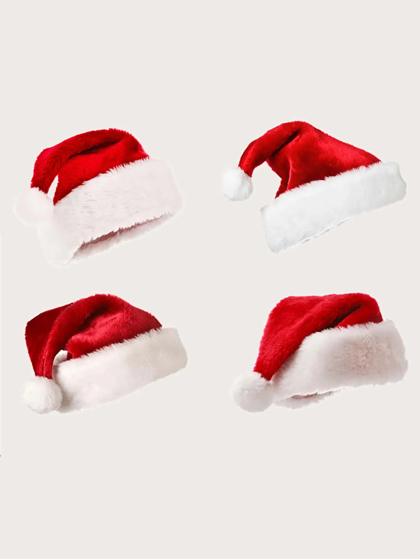 1pc-Christmas Black Red Plush Hat Santa Novelty Hat Kids Christmas Decorations For New Year Home Santa Claus Gift Party Supplies
