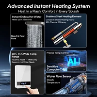 Chauffe-eau électrique instantané sans réservoir douche salle de bain bain chauffe-eau 220V 7000W température automatique ménage hôtel 6