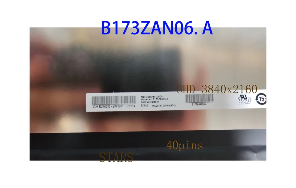 Écran Matrix AUO B173ZAN06.2 17.3 Pouces UHD 4K EDP 40 Pins
