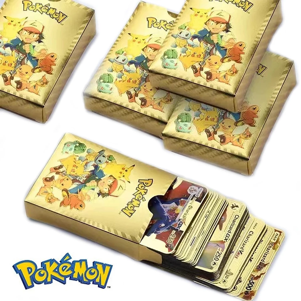 27-54pcs/set Pokemon Cards Gold Vmax GX Energy Card Charizard Pikachu Rare Collection Trainer English/Spansih Pokemen | Игрушки и хобби