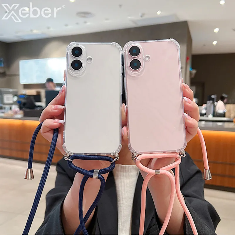 For iPhone 16 15 17 14 ProMax Crossbody Necklace Cord Lanyards