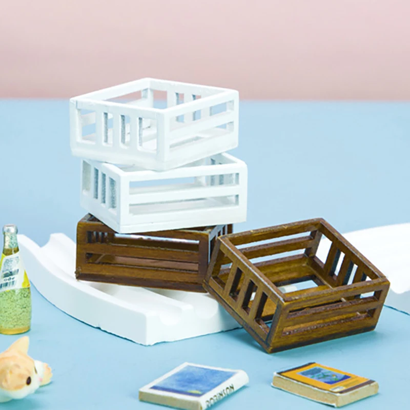 

1:12 Dollhouse Miniature Furniture Kitchen Wood Vegetable Food Storage Box Basket Accessories Doll House Decorations Toys