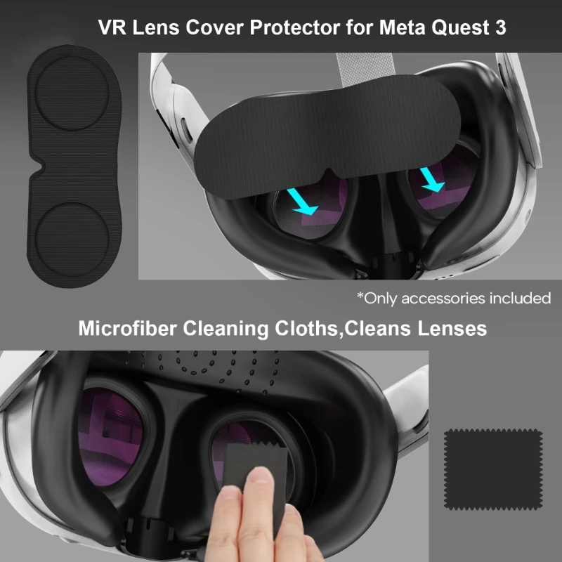 

For Quest3 Mask Protections Set Dust and Scratch Proof Lens Cover Soft Comfortable Sweatproof Glasses Protector