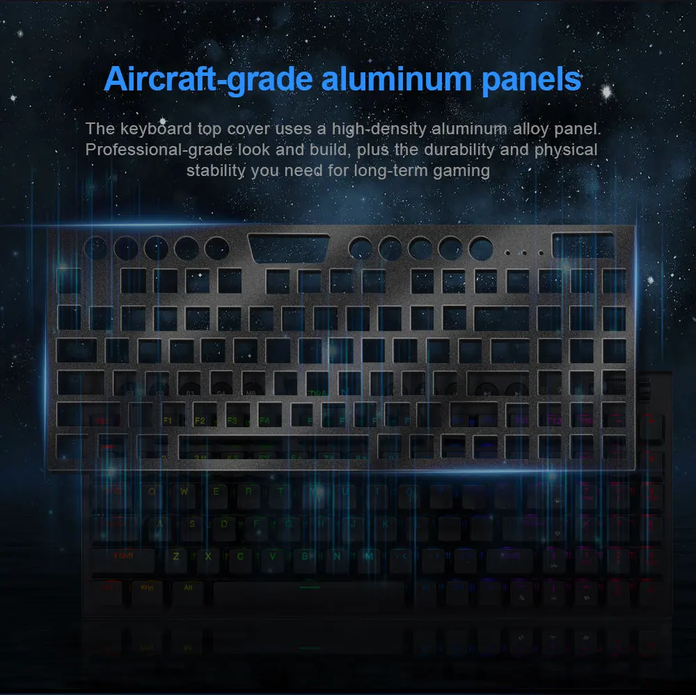 Redragon Yi K625P KB RGB USB Mini Slim Ultra-Thin Designed Wired Mechanical Gaming Keyboard Red Switch 94 Keys