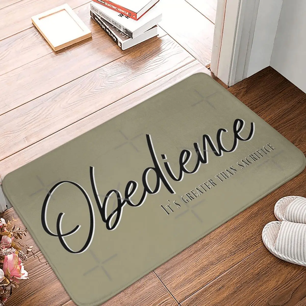 

Obedience - It's Greater Than Sacrifice 40x60cm Carpet Polyester Floor Mats Fashionable Doorway Everyday