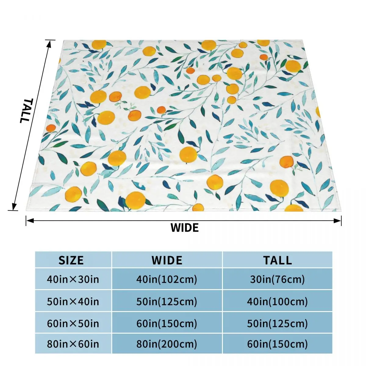 Orange Tree Portable Warm Throw Blankets for Bedding Travel
