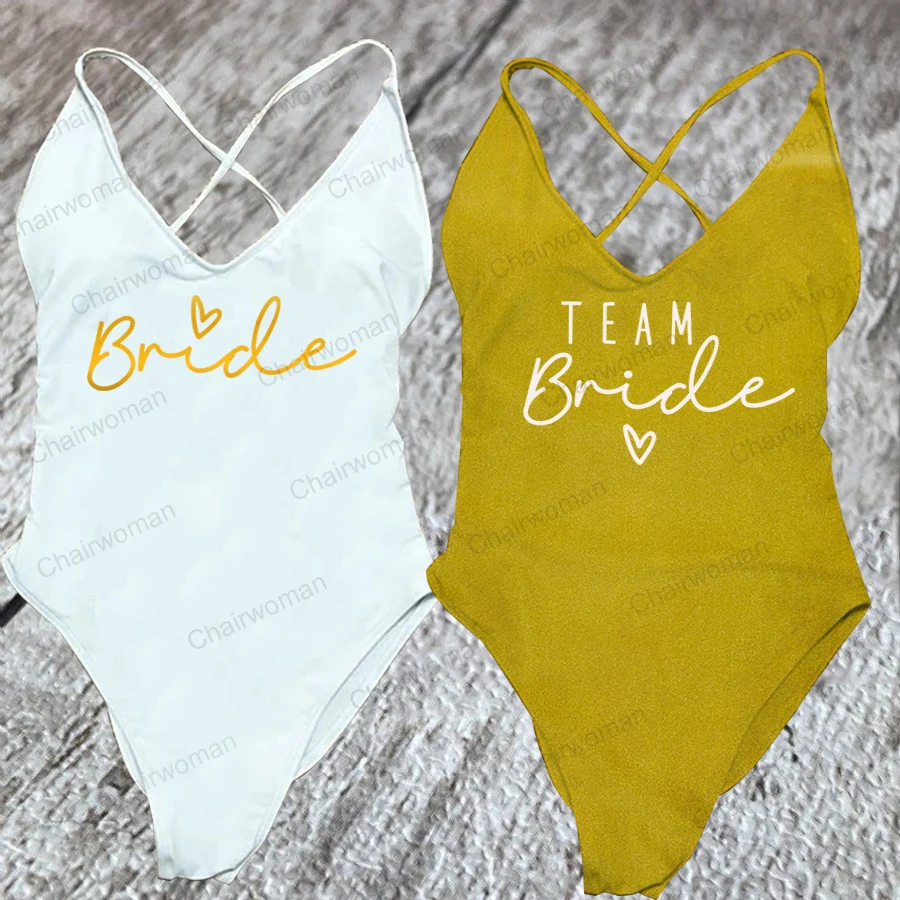 One Piece Swimsuit Women Swimsuit Sexy Padded One Piece Swimsuit Women Team Bride Swimwear
