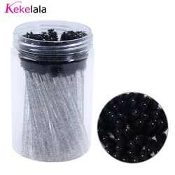 50-Pack Eyelash Extension and Mascara Brush Set with Storage Case - Wholesale Spoolies (Black in bottle)