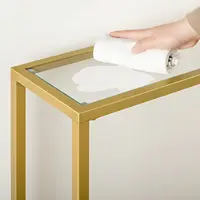 Table console de salle de bain OBRO avec étagères, table d'appoint, table d'entrée en verre du Guatemala, table de canapé moderne, table d'exposition pour couloir, 100 cm 5