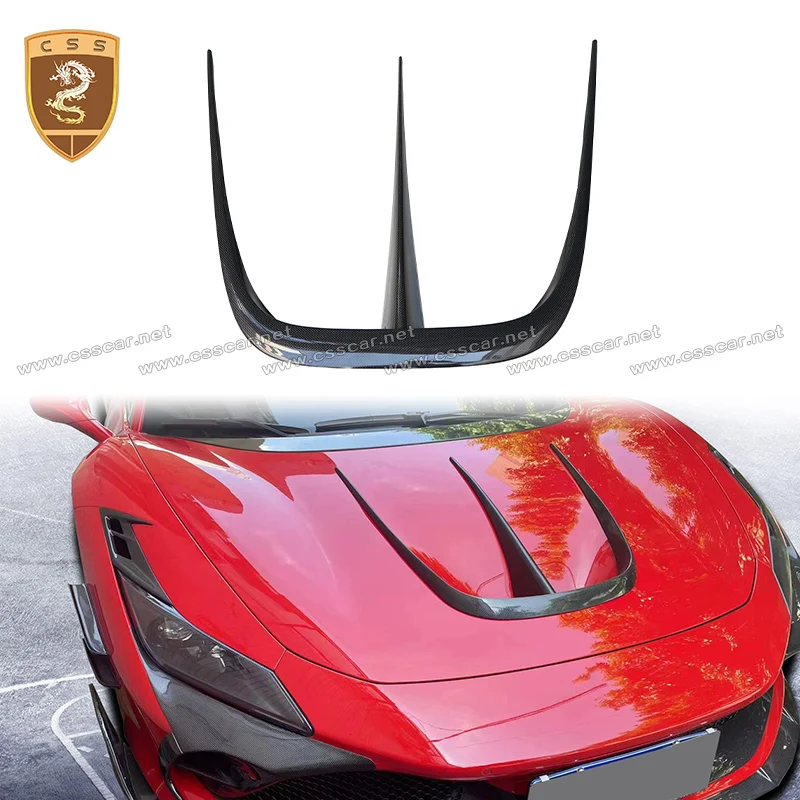 Parti Della Copertura Del Motore Per Lo Styling Dell'Auto Per Ferrari F8 Msy Style Dry Carbon Fiber Complete Hood Air Vents Bay Accessori Per Auto Di 