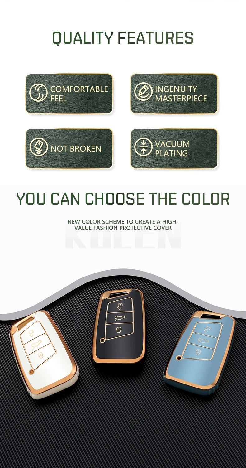 Fashion TPU Car Remote Key Case Cover Shell per VW Volkswagen Passat B8 Tiguan Magotan Golf per Skoda Kodiaq Superb A7 Keyless - S7f526ffdb48b4b5b9100f22bfa37138a3