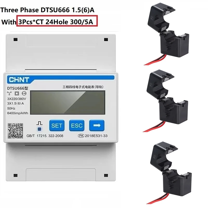 Contatore Energia Elettrica DTSU666-CT - Monitoraggio Consumi Solare, Inverter, Fotovoltaico