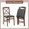 Folding Dining Chairs Set of 2 3