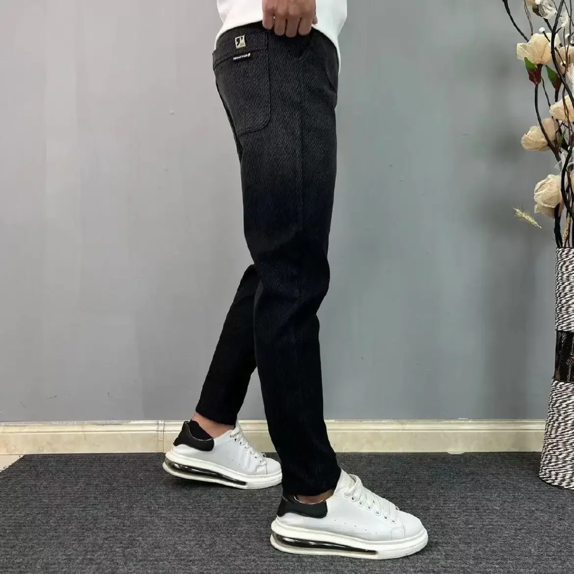 New Men Black Golf Wear Spring Elasticity Sports Tennis Pants fashion Elastic belt Slim golf Clothing Pants for men Trousers