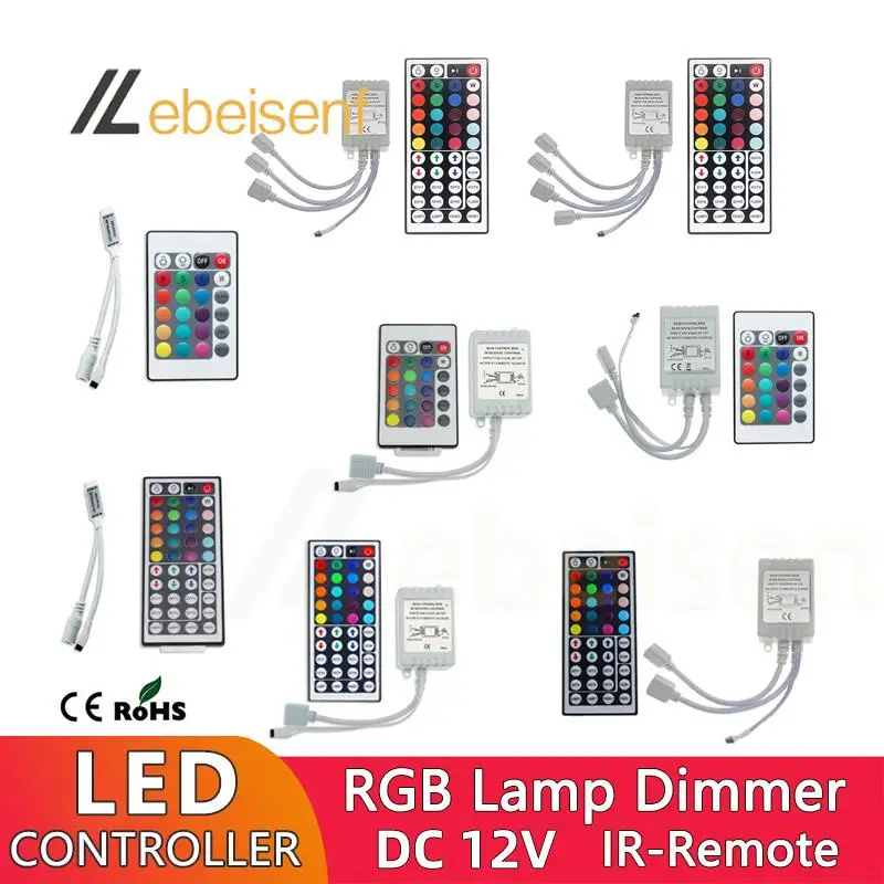 Cheap Mini RGB Controller Colorful Dimmer IR 24/44-Key Wireless Remote DC 12V 6A for 3-Channel Constant Voltage PWM Strip Lights