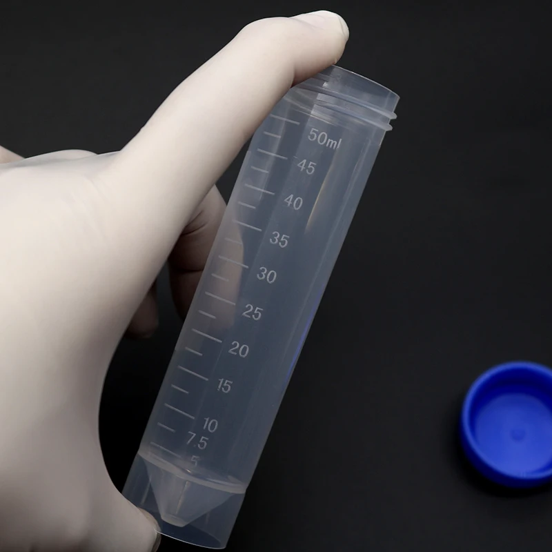 50ml Plastic Screw Cap Flat Bottom with Scale Freestanding Centrifuge Tube Equipment for Scientific Experiments 10pcs/pack