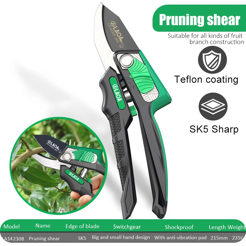 LAOA Garden Trimming Scissors 8 inches and 10 Inches Extended Straight Scissors are labor-saving garden pruning tools