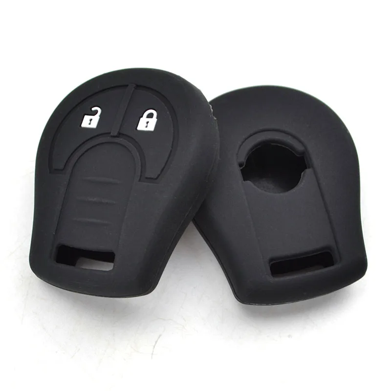 Key Case For Nissan Note Micra Juke Qashqai Tiida X-Trail Cube Silicone Remote Key Case Fob Shell Cover Skin Holder 2 Button Key Case Cover Car Key Shell Remote Control Case Cover Flip Key Fob Shell