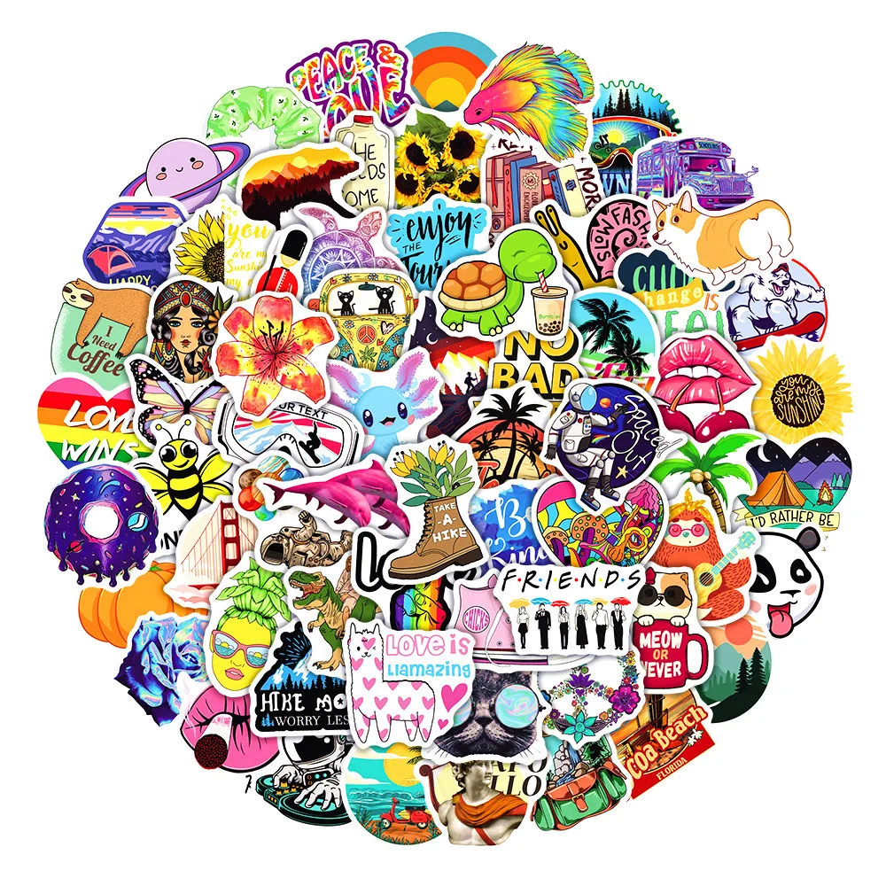 

10/30/50pcs Summer VSCO Stickers Aesthetic Graffiti Skateboard Water Bottle Laptop Phone Cartoon Cute Decal Sticker for Kid Toy