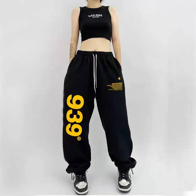Spring and autumn 939 sweatpants men's and women's loose straight wide-leg pants casual sweatpants ins tide Free shipping 4