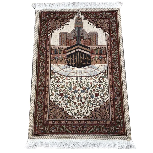 Foldable Muslim Prayer Rug Islamic Carpet Mat Prayer Tapis De Priere Islam Braided Mats Tassel Decor Vintage Pattern Eid Rugs 2