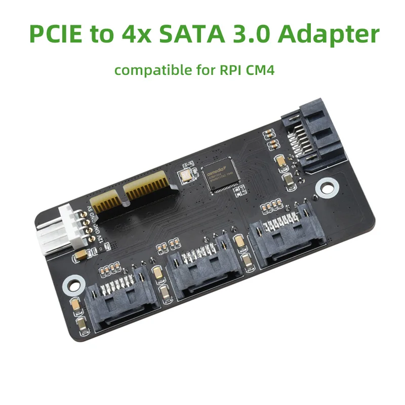

PCIe TO 4-Ch SATA 3.0 Expander, 6Gpbs High-speed SATA Interface, Supports CM4