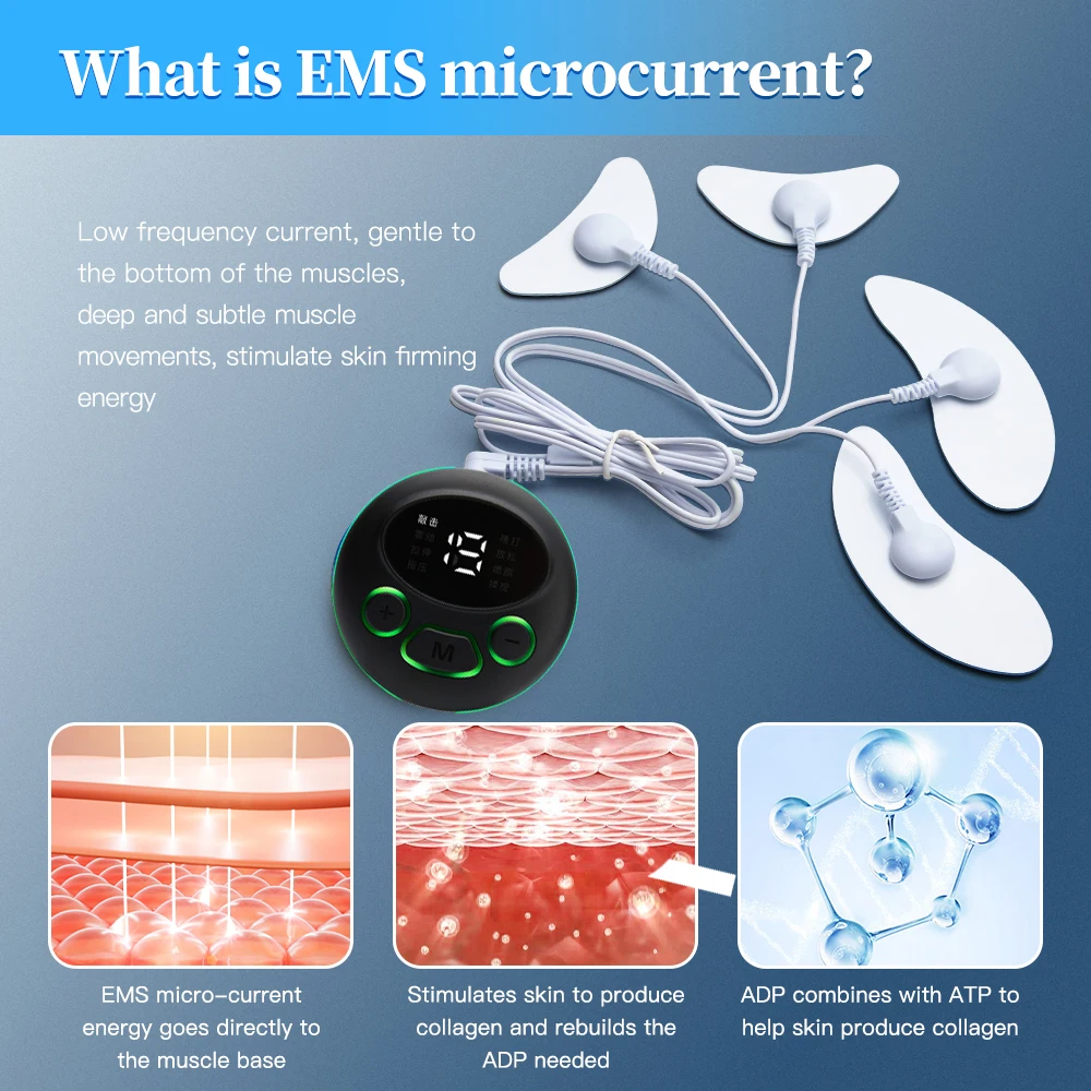 Facial Massager Facial Massage Instrument Beauty Instrument EMS Facial Massager For Face Muscle Stimulator Facial Lifting Pulse Electric V-Face Slim Eye Beauty Wrinkle Remover Skin Tighten