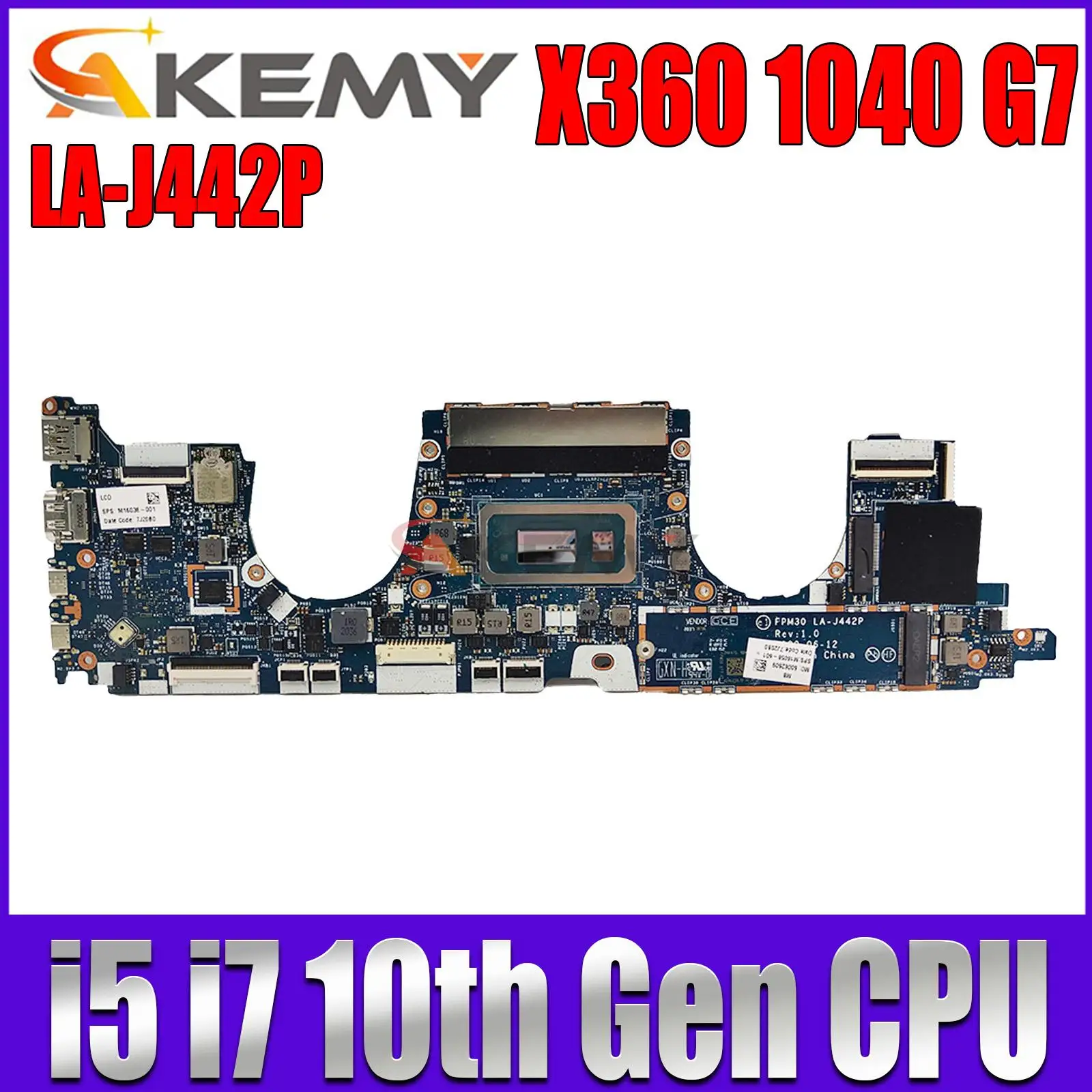 

LA-J442P For HP ELITEBOOK X360 1040 G7 Laptop Motherboard W/ i7-10710U i5-10310U Processor Tested &Working Perfect