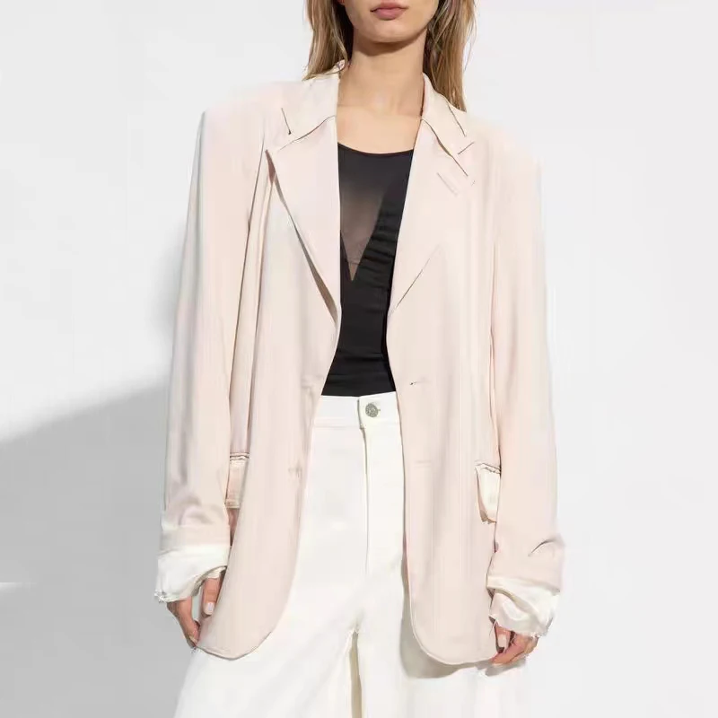 

y2k three-dimensional cut splicing suit jacket 2023 early autumn new fashionable casual loose hundred with tops