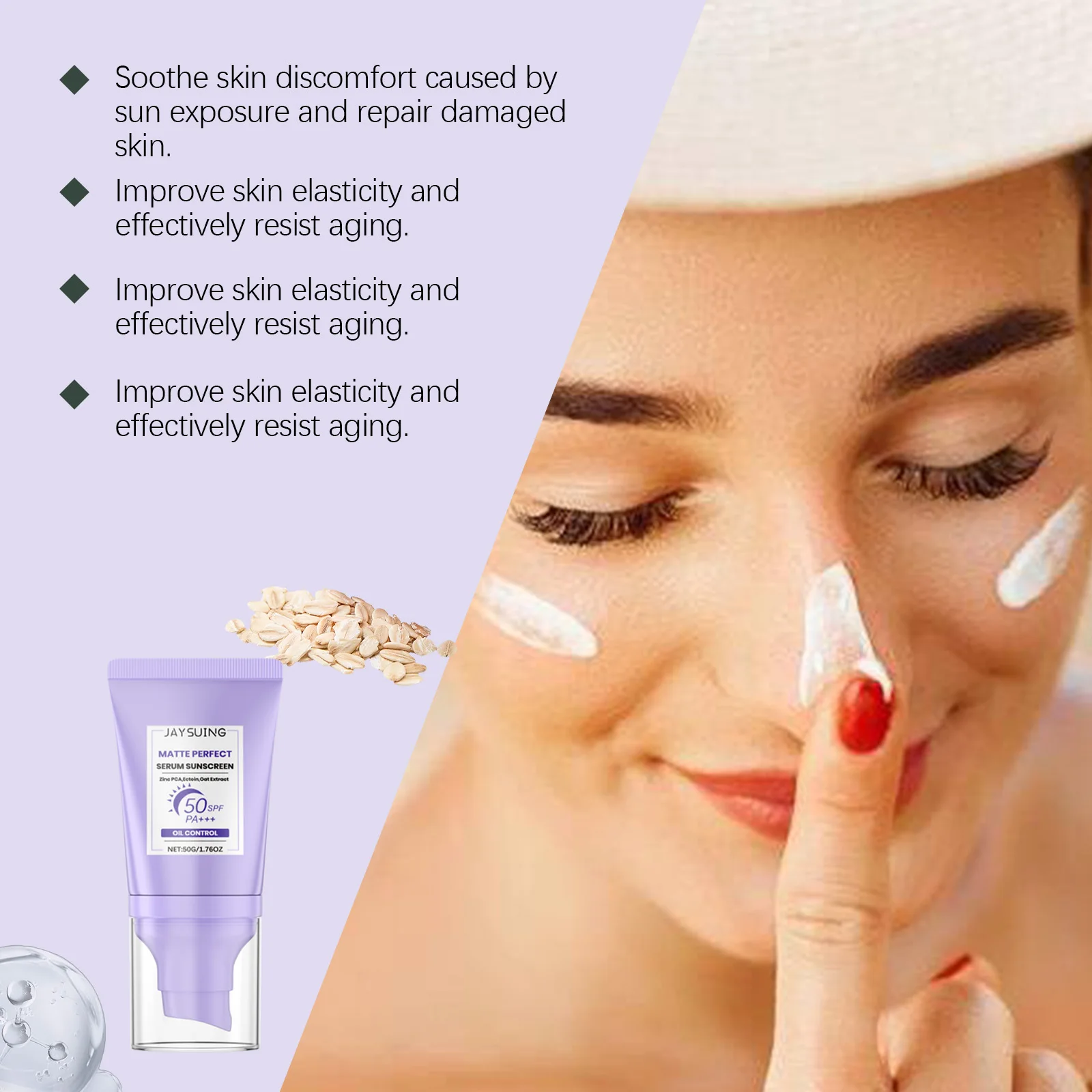 Spf50+ Sunscreen Solar Blocker Skin Whitening Cream Facial Mild Brightning Moisturizer Serum Anti UV Sun Block Isolation Lotion