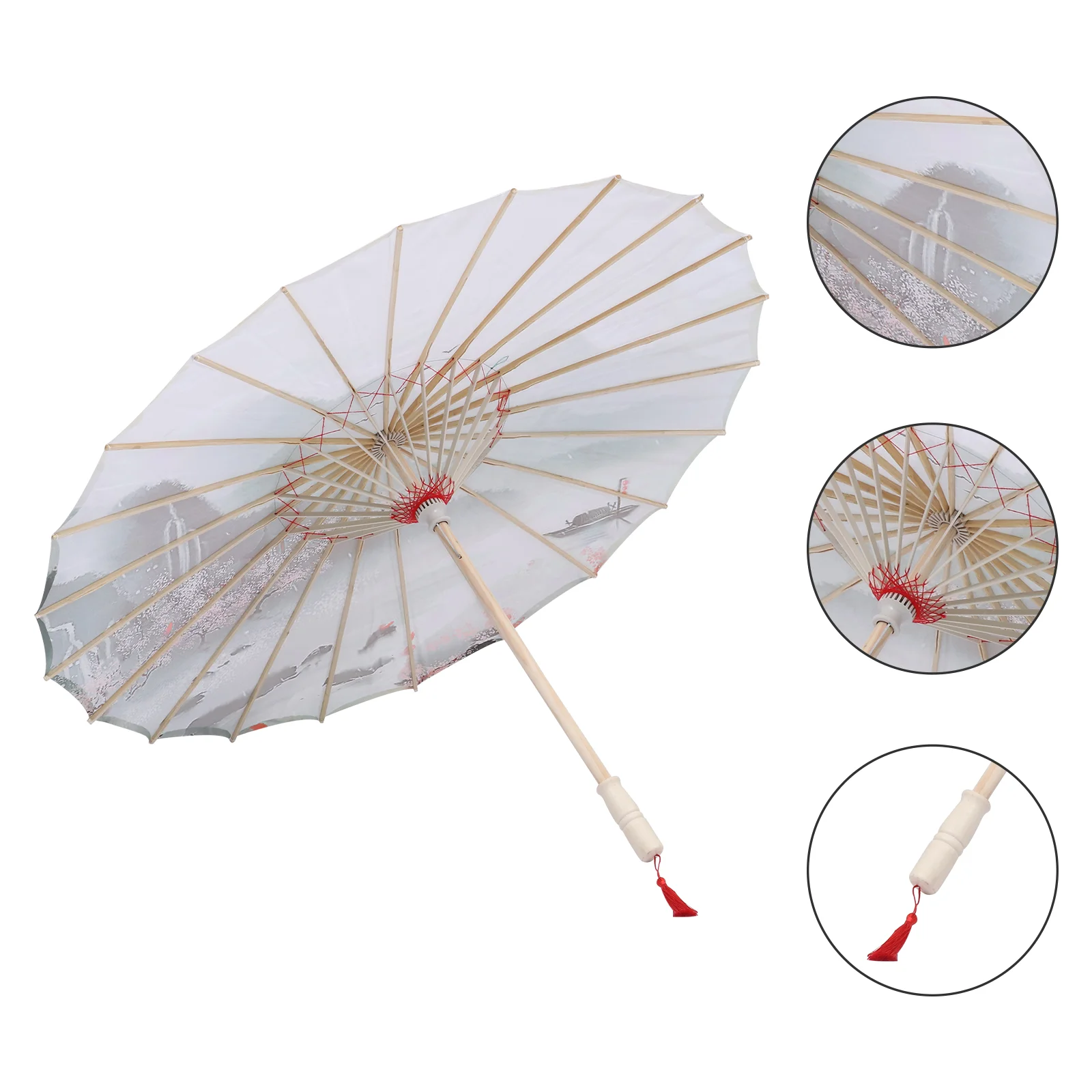 

Oil Paper Umbrella Chinoiserie Decor Classical Beautiful Chinese Style Wooden Miss