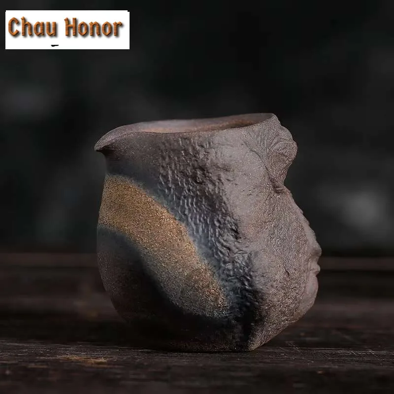 200ml Burn Pitcher Handmade Retro Japanese Style Stoneware Public Cup Fair Cup Tea Pot Ceramic Kung Fu Tea Set Tea Set