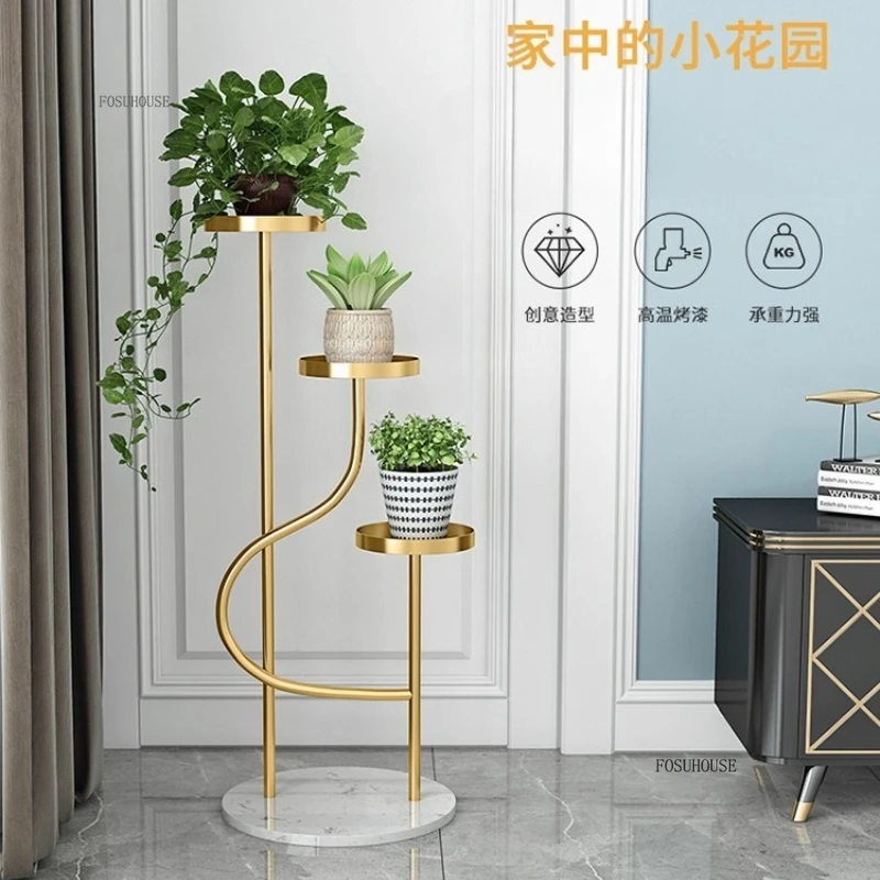 Nordic Iron Plant Stands Indoor Flower Stand Shelfs for Balcony Pot Stands Multi-layer Plant Stand for Flowers Garden Furniture