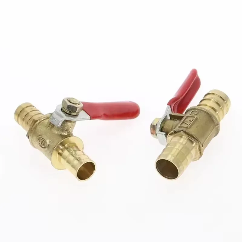 1/4 6mm 8mm 10mm 12mm Ball Faucet Shutoff Ball Valve Hose Barb Inline Water Oil Air Gas Fuel Line Small Brass Valve