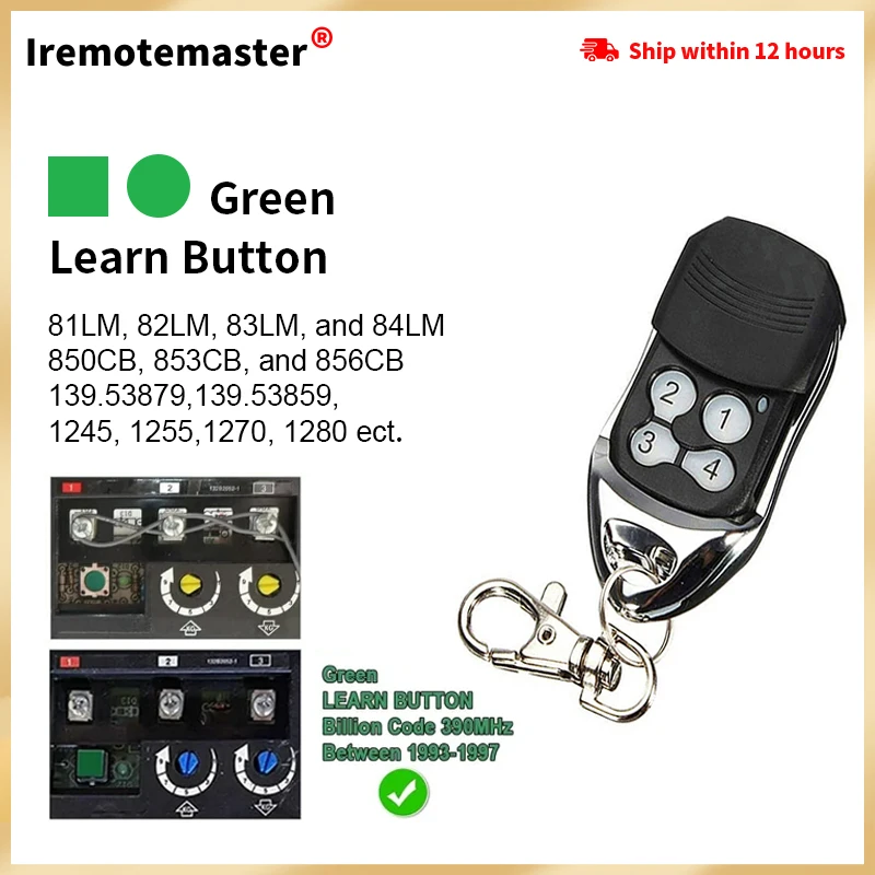 

For Liftmaster 81LM Garage Gate Door Opener Remote Green Learn Button