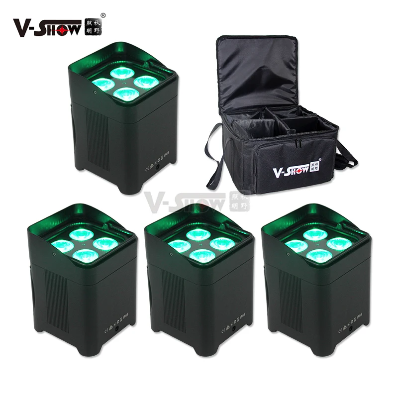 Pack De 8 Lampes Rockville MINI HALO BLANC Avec Sac - Wash Lights LED DMX Sans Fil Rechargeables