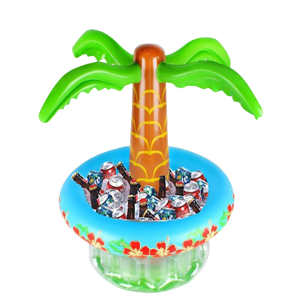 Coconut Tree Pool Drink Floats Cartoon Blow Up Cup Holders Pool Cup Coasters Floating Holder for Party