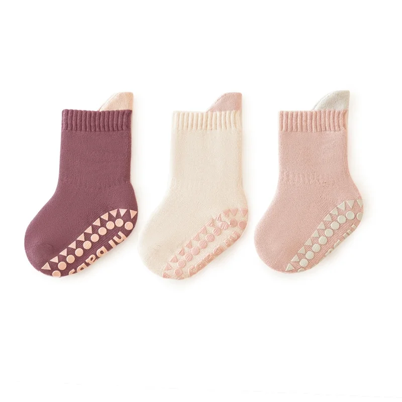 

3Pairs/lot Winter Girls Boys Socks Cotton Anti Slip Socks For Kids Thick Warm Baby Sport Children's Floor Short Sock 0-5Years