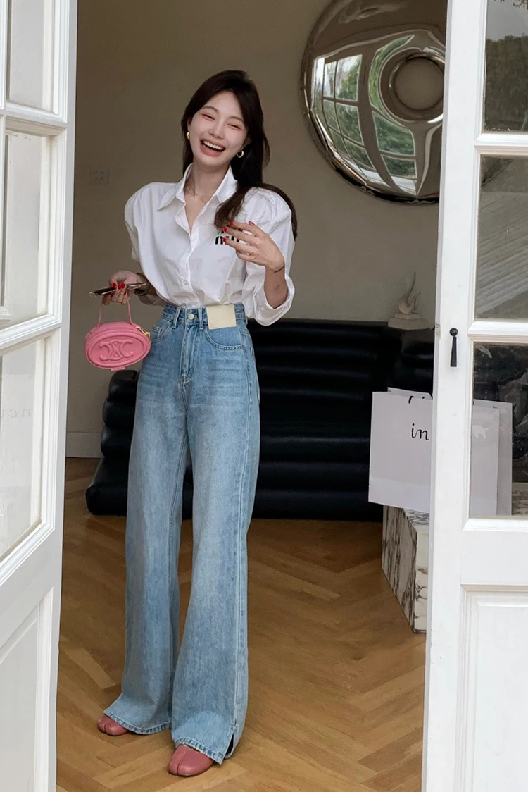 Baggy jeans mit schlitz Clearance