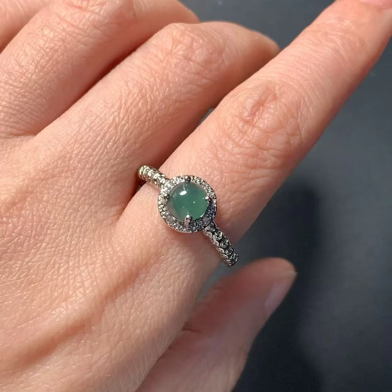 MM Natural Green Jade Ring  Adjustable Female Butterfly Jewelry for Women Gift Wholesale High Quality Vintage Fine